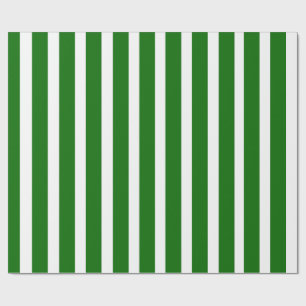 Emerald Green White Stripes Minimal Modern Pattern Wrapping Paper