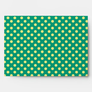 Emerald Green with Yellow Polka Dots by STaylor Envelopes
