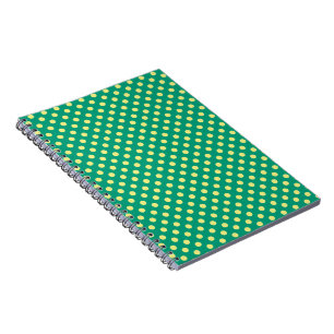 Emerald Green with Yellow Polka Dots by STaylor Spiral Notebook