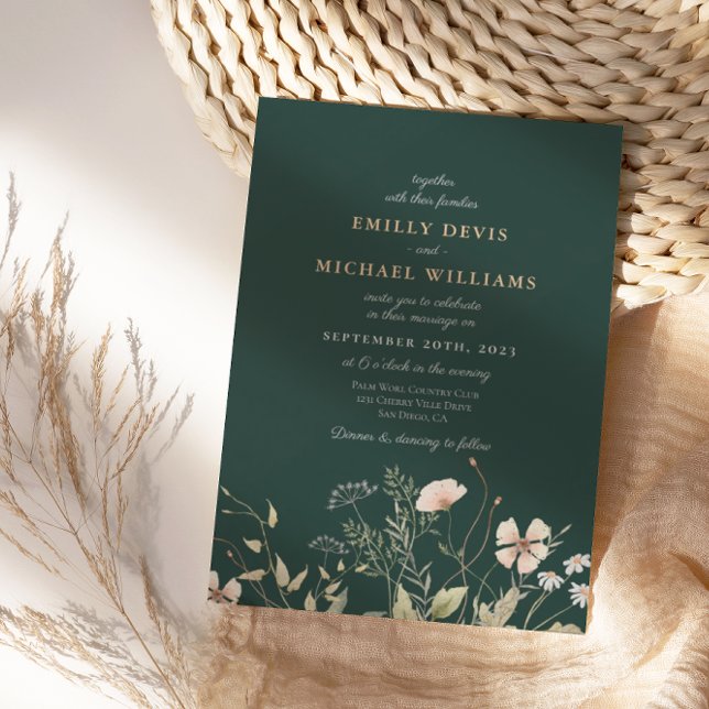 Emerald Greenery All In One Wedding Invitation (Creator Uploaded)