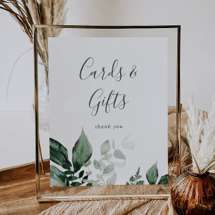 Emerald Greenery Cards and Gifts Sign