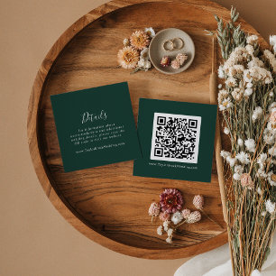 Emerald Greenery Coordinate QR Code Details Enclosure Card