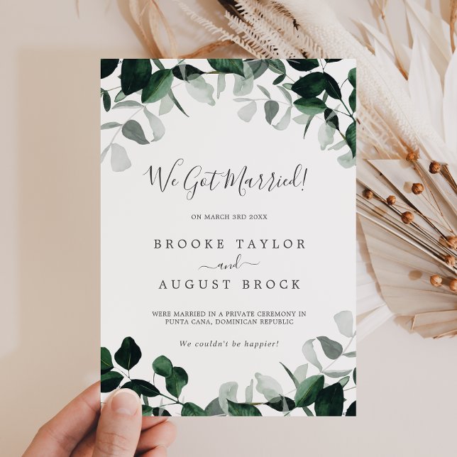 Emerald Greenery Elopement Announcement (Creator Uploaded)