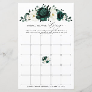 Emerald Greenery Eucalyptus Bridal Shower Bingo