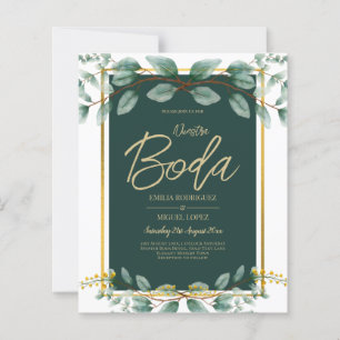Emerald Greenery Eucalyptus Gold Floral White