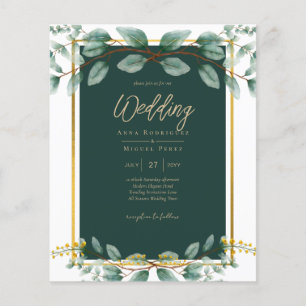 Emerald Greenery Eucalyptus Gold Floral White Flyer