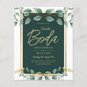 Emerald Greenery Eucalyptus Gold Floral White Flyer