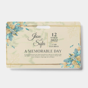 Emerald Greenery Faire-part de mariage Décontracté ID Badge