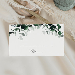 Emerald Greenery Flat Wedding Place Card