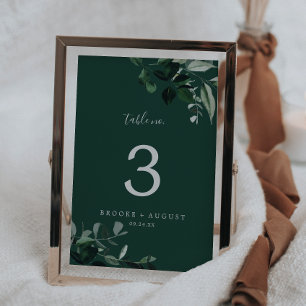Emerald Greenery   Green Table Number