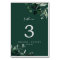 Emerald Greenery | Green Table Number