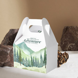 Emerald Greenery Mountain Pine Rustic Wedding  Favour Box