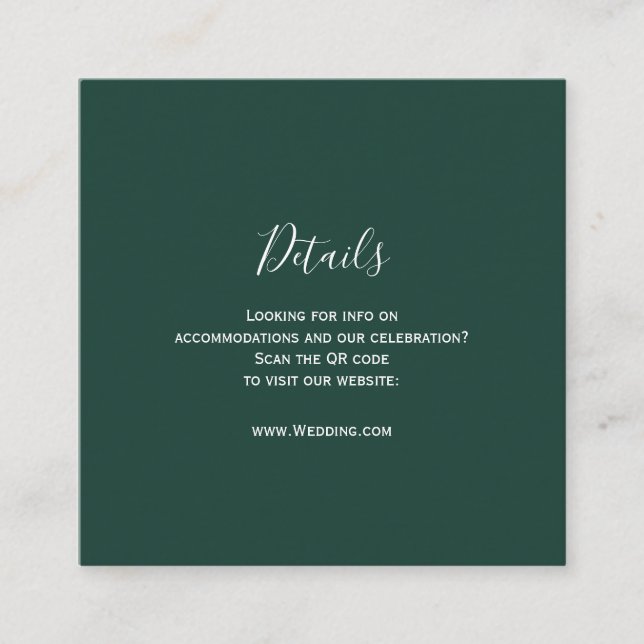 Emerald Greenery QR Code Details Card (Front)