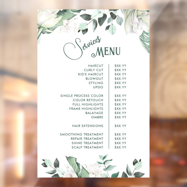 Emerald Greenery Services Menu (Sheet 2)
