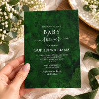 Emerald Greenery & Silver Calligraphy Baby Shower