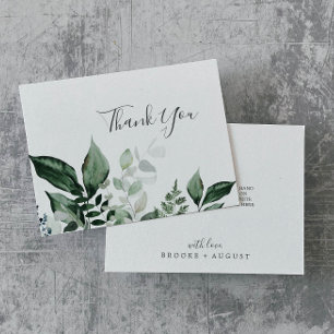 Emerald Greenery Thank You Card