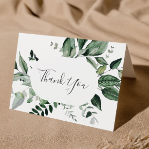 Emerald Greenery Thank You Card