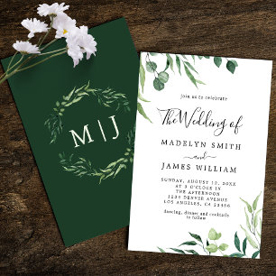 Emerald Greenery The Wedding Of Invitation