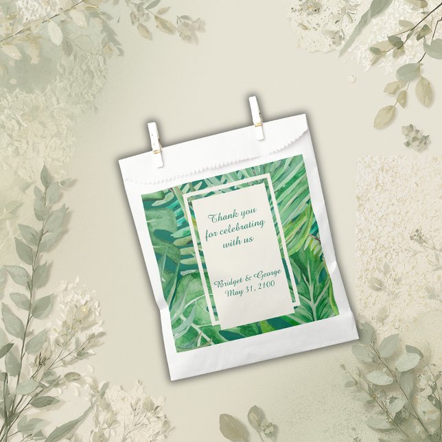 emerald greenery tropical wedding favour bags (Creator Uploaded)
