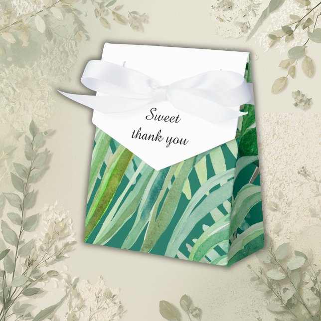 emerald greenery tropical wedding favour box (Creator Uploaded)