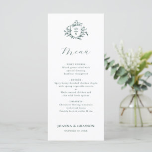 Emerald Greenery Vintage Botanical Wedding Menu
