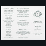 Emerald Greenery Vintage Botanical Wedding Program<br><div class="desc">Elegant Emerald green greenery vintage botanical wedding program featuring elegant green watercolor flowers and leaves. Please contact me for any help in customisation or if you need any other product with this design.</div>