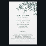 Emerald Greenery Vintage Botanical Wedding Program<br><div class="desc">Elegant Emerald green greenery vintage botanical wedding program featuring elegant green watercolor flowers and leaves. Please contact me for any help in customisation or if you need any other product with this design.</div>