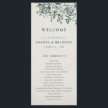 Emerald Greenery Vintage Botanical Wedding Programme<br><div class="desc">Elegant Emerald green greenery vintage botanical wedding program featuring elegant green watercolor flowers and leaves. Please contact me for any help in customisation or if you need any other product with this design.</div>