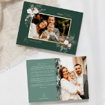 Emerald Greenery Vintage Christmas Two Picture<br><div class="desc">Welcome to our enchanting Emerald Greenery Vintage Christmas Two Picture Foil Holiday Card design, where vintage charm meets modern elegance. This design features intricate watercolor greenery and subtly elegant calligraphy with simple typography, capturing the essence of traditional cosiness and rustic cottage core. With a touch of retro flair and a...</div>