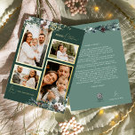 Emerald Greenery Vintage Four Photo Collage<br><div class="desc">Welcome to our enchanting Emerald Greenery Vintage Four Photo Collage Foil Holiday Card design, where vintage charm meets modern elegance. This design features intricate watercolor greenery and subtly elegant calligraphy with simple typography, capturing the essence of traditional cosiness and rustic cottage core. With a touch of retro flair and a...</div>