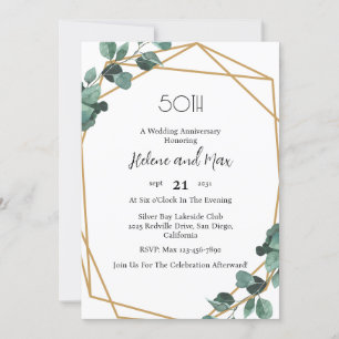 Emerald Greenery Wedding Anniversary Invitations