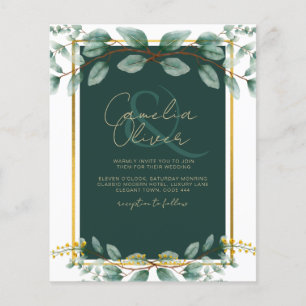 Emerald Greenery Wedding Botanical Nature Invites Flyer