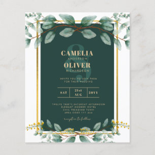 Emerald Greenery Wedding Botanical Nature Invites Flyer