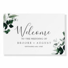 Emerald Greenery Wedding Welcome Sign