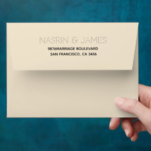 Emerald Grey Wedding Return Address Envelope