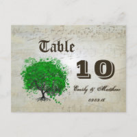 Emerald Heart Leaf Tree Table Number