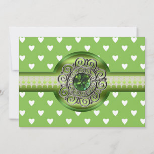 Emerald Hearts Party Invitation