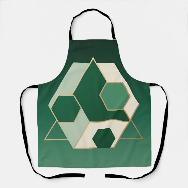 Emerald Hexagon Geometric Luxe Apron (Front)