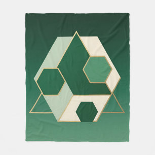 Emerald Hexagon Geometric Luxe Fleece Blanket