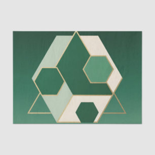 Emerald Hexagon Geometric Luxe Tissue Paper