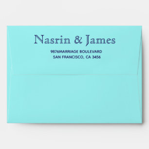 Emerald Indigo Wedding Return Address Envelope