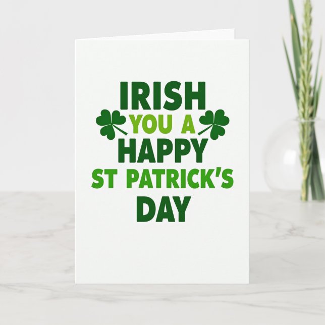 Emerald Irish Day Glitter Texture Card (Front)