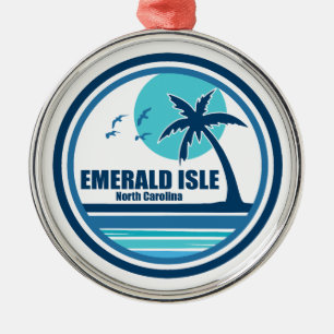 Emerald Isle North Carolina Palm Tree Birds Metal Tree Decoration