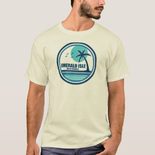 Emerald Isle North Carolina Palm Tree Birds T-Shirt