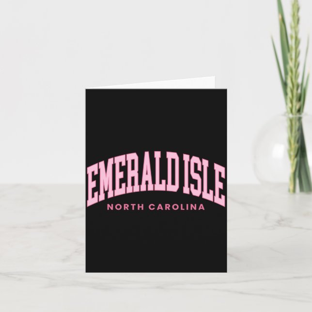 Emerald Isle North Carolina Retro Preppy Throwback Card (Front)