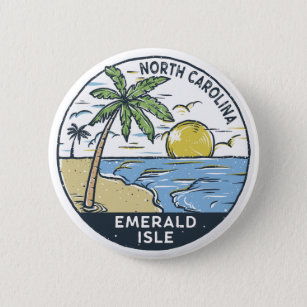 Emerald Isle North Carolina Vintage 6 Cm Round Badge