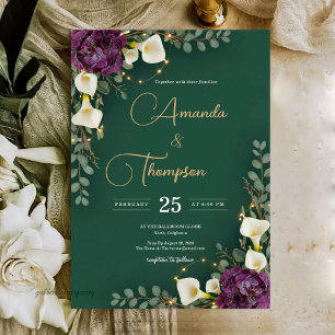 Emerald & Ivory Botanical Elegance Wedding Invitation