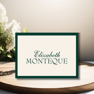 Emerald Ivory Old Money Wedding Place Card