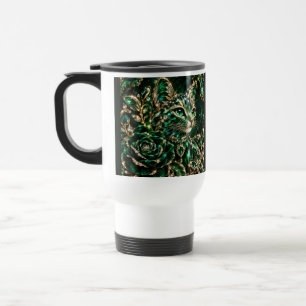 Emerald Jewel Cat Poster Travel Mug