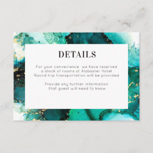 Emerald Jewel Tone Wedding Details Card